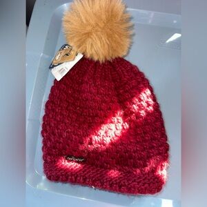 NWT TurtleFur Cozy Maroon Knit Beanie with Pom-Pom